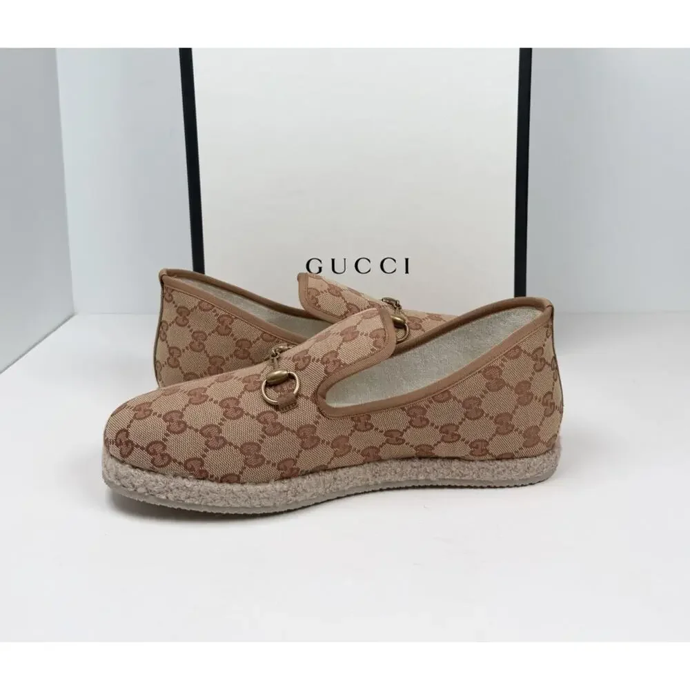 Size 8.5US - Gucci Horsebit Espadrille GG Canvas Loafers🍂 NEW/RETAIL $700!
